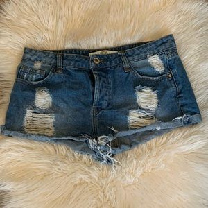 Distressed Denim Shorts